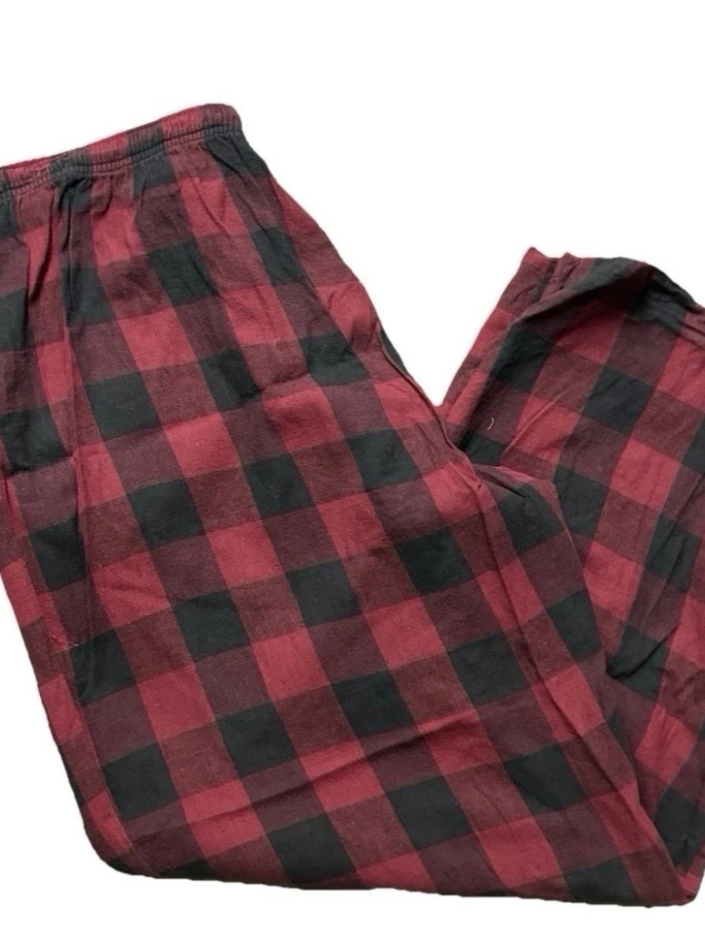 Men’s Croft & Barrow Buffalo Plaid Red Black Pajama Lounge Pants Size XXL 2XL